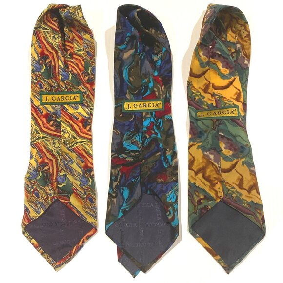 GUAR. AUTHENTIC - Set of 3 Jerry Garcia Silk Ties - from Grateful Dead Artwork - Picture 2 of 5